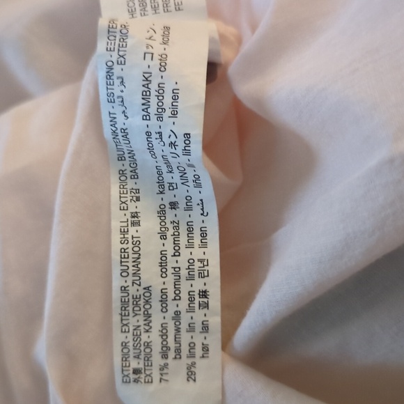 Zara Striped Rustic Dress Linen Button Front Pockets Self-tie Open Back- L/12 - Picture 15 of 16